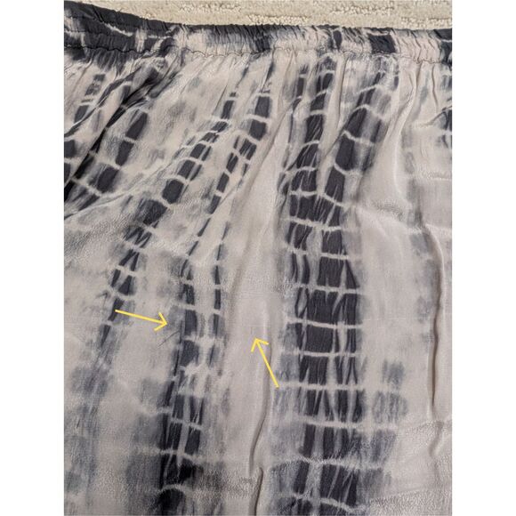 Chico's Skirt Womens Plus Size 1 Grey Tie Dyed Long Maxi Flowy with Fringe Hem - Picture 8 of 8